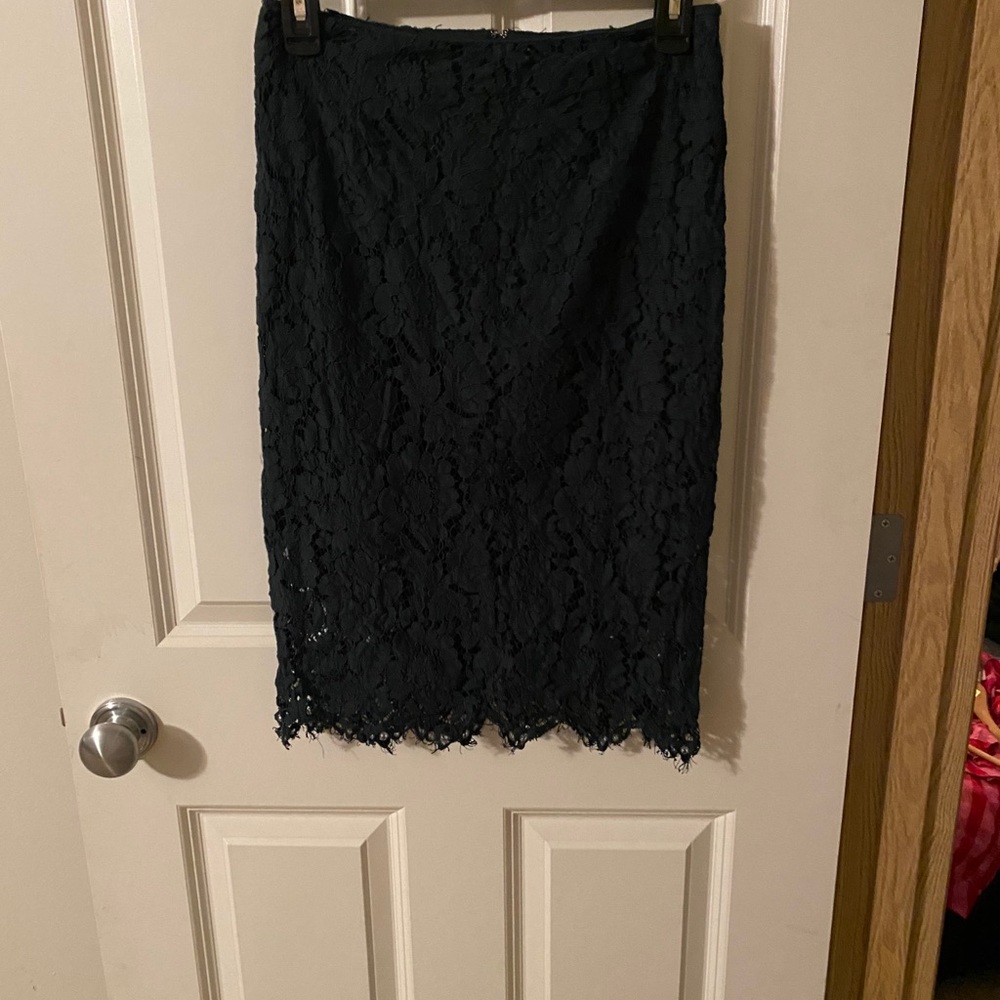 Green lace skirt